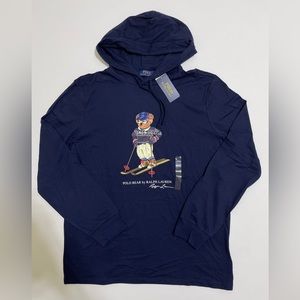 Polo Ralph Lauren Men's L SKI BEAR Mens Hooded Long Sleeve Shirt LIMITED EDITION